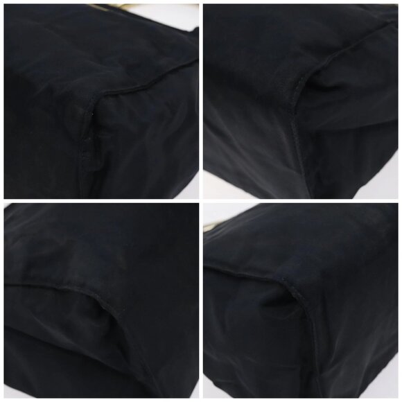 PRADA Hand Bag Nylon Black Gold Auth 127868 - Picture 15 of 16